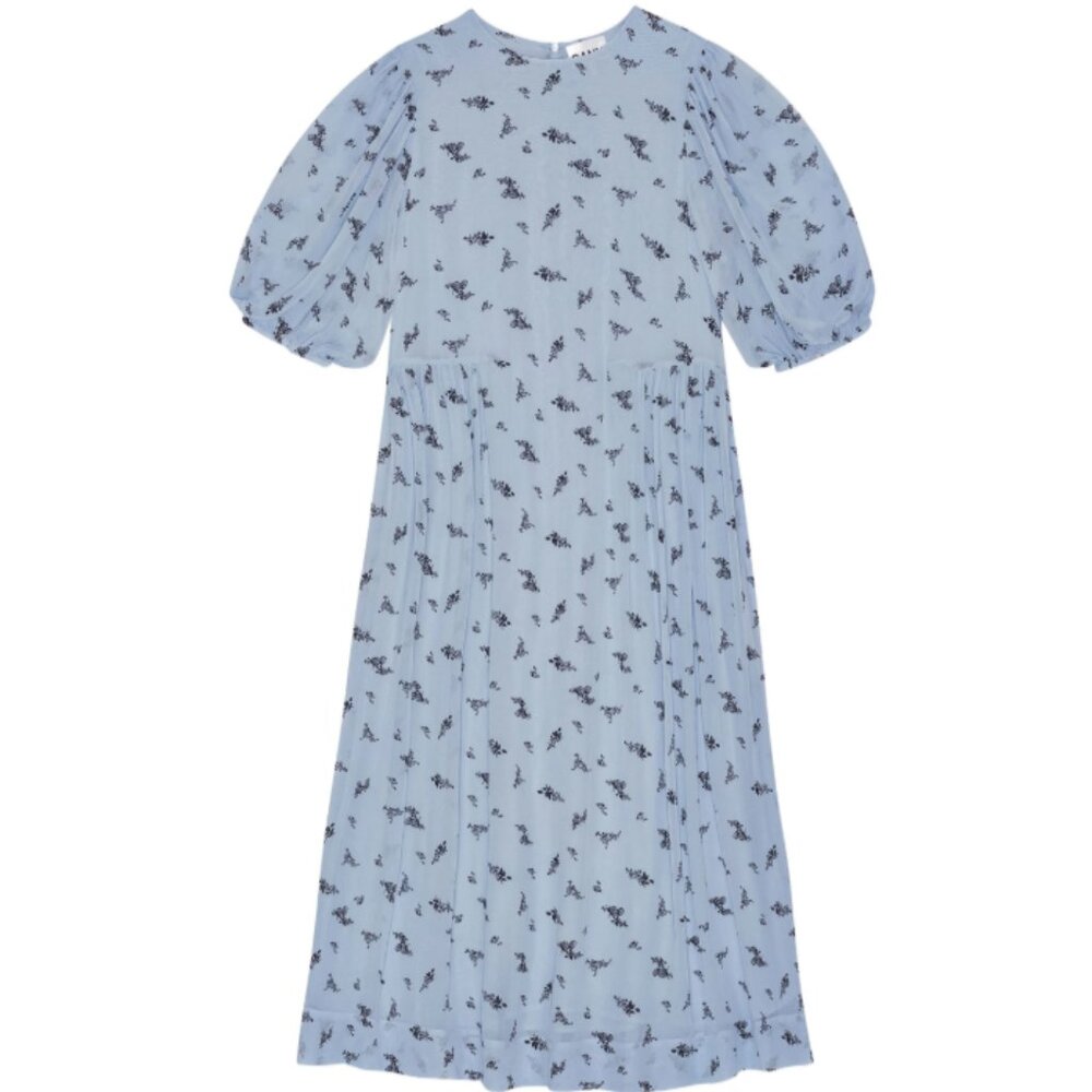 GANNI - Floral-Print Georgette Midi Dress